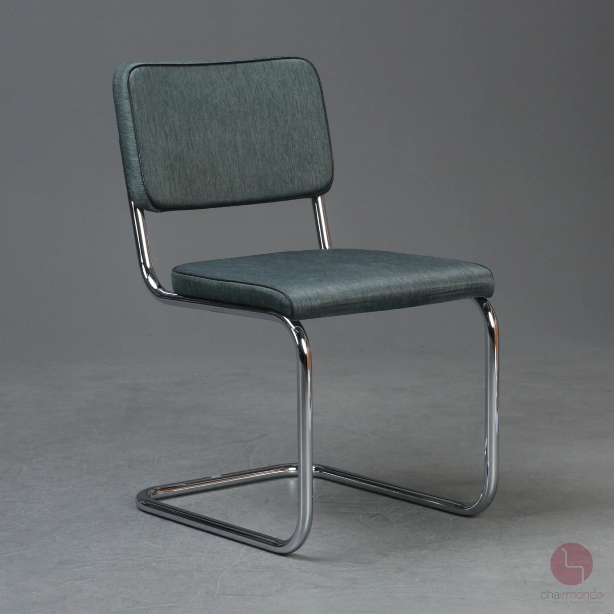 Thonet S32 PV Freischwinger Stoff Grün Grau mit Vollpolster gebraucht