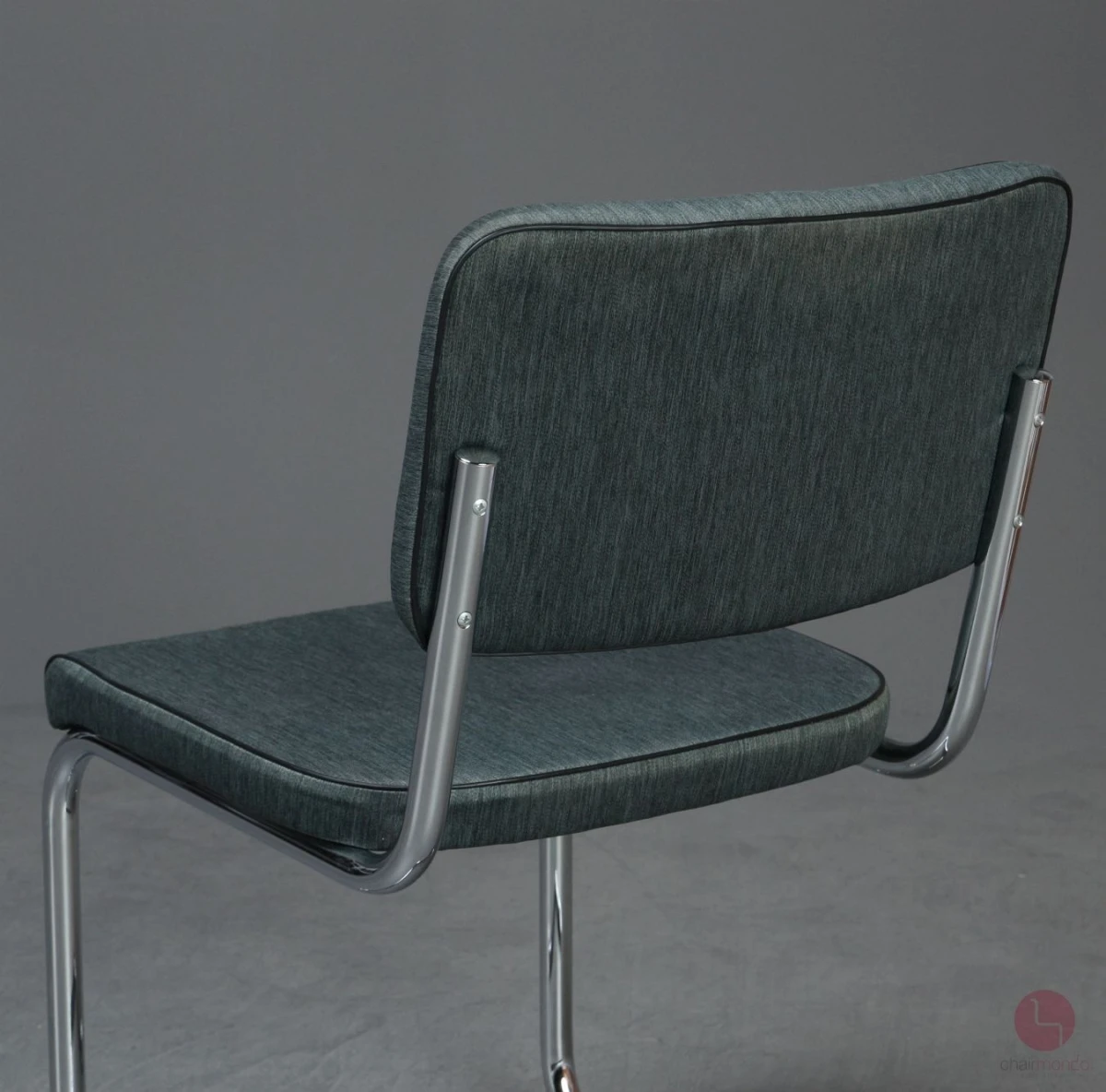 Thonet S32 PV Freischwinger Stoff Grün Grau mit Vollpolster gebraucht