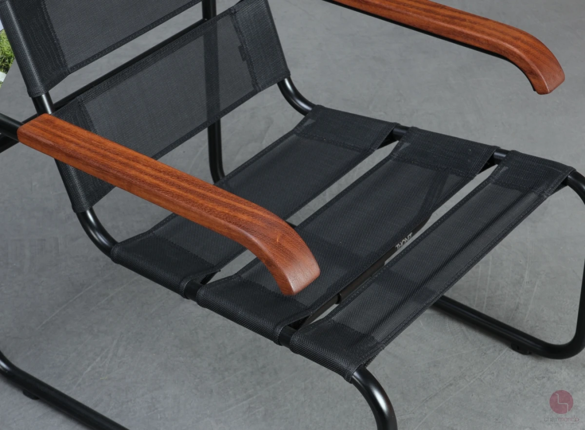 Thonet S35 N Gartensessel mit Netzgewebe und Iroko Armlehnen neuwertig - gebraucht Thonet S35 N Gartensessel mit Netzgewebe und Iroko Armlehnen neuwertig - gebraucht