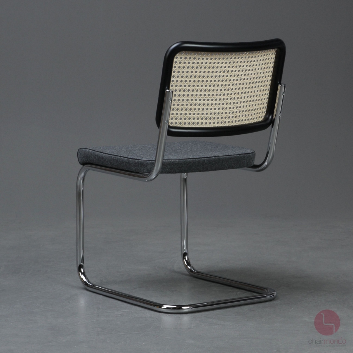 Thonet S32 SPV Freischwinger Stoff Grau mit Geflecht Rückenlehne gebraucht