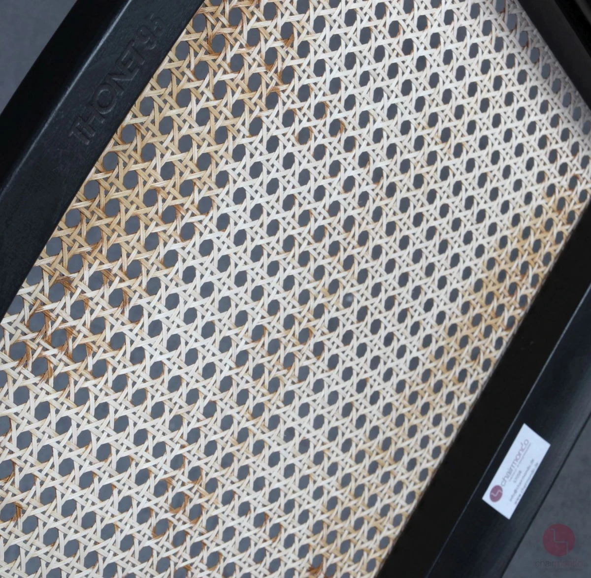 Thonet S32 Freischwinger, Gestell Schwarz mit Wiener Geflecht, gebraucht