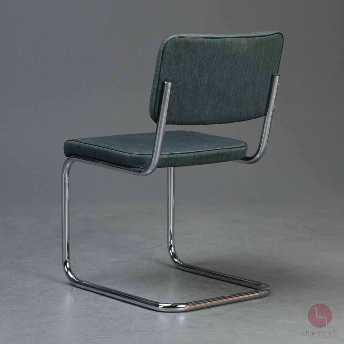 Thonet S32 PV Freischwinger Stoff Grün Grau mit Vollpolster gebraucht