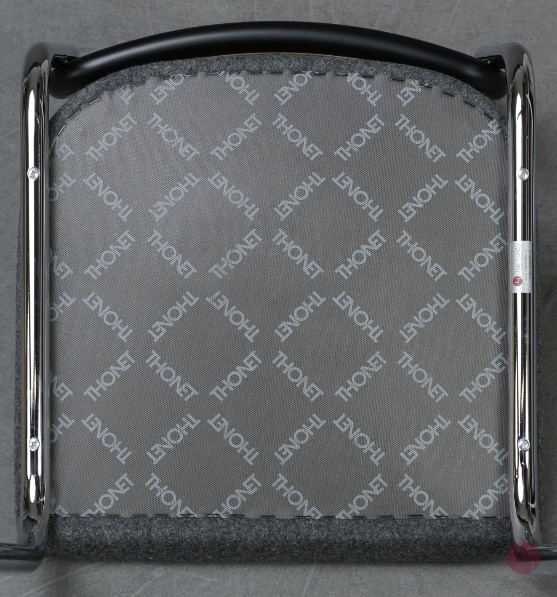 Thonet S32 SPV Freischwinger Stoff Grau mit Geflecht Rückenlehne gebraucht