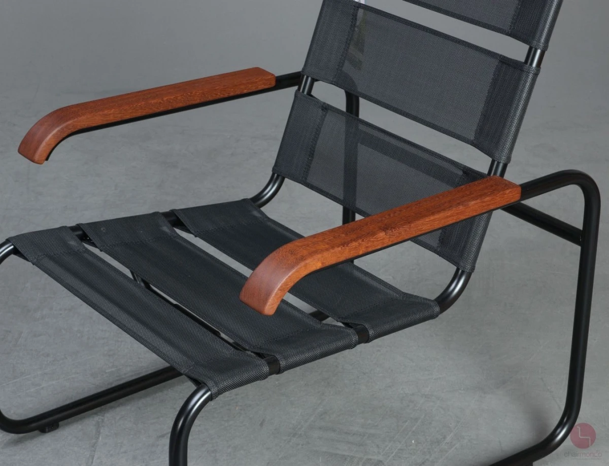 Thonet S35 N Gartensessel mit Netzgewebe und Iroko Armlehnen neuwertig - gebraucht Thonet S35 N Gartensessel mit Netzgewebe und Iroko Armlehnen neuwertig - gebraucht