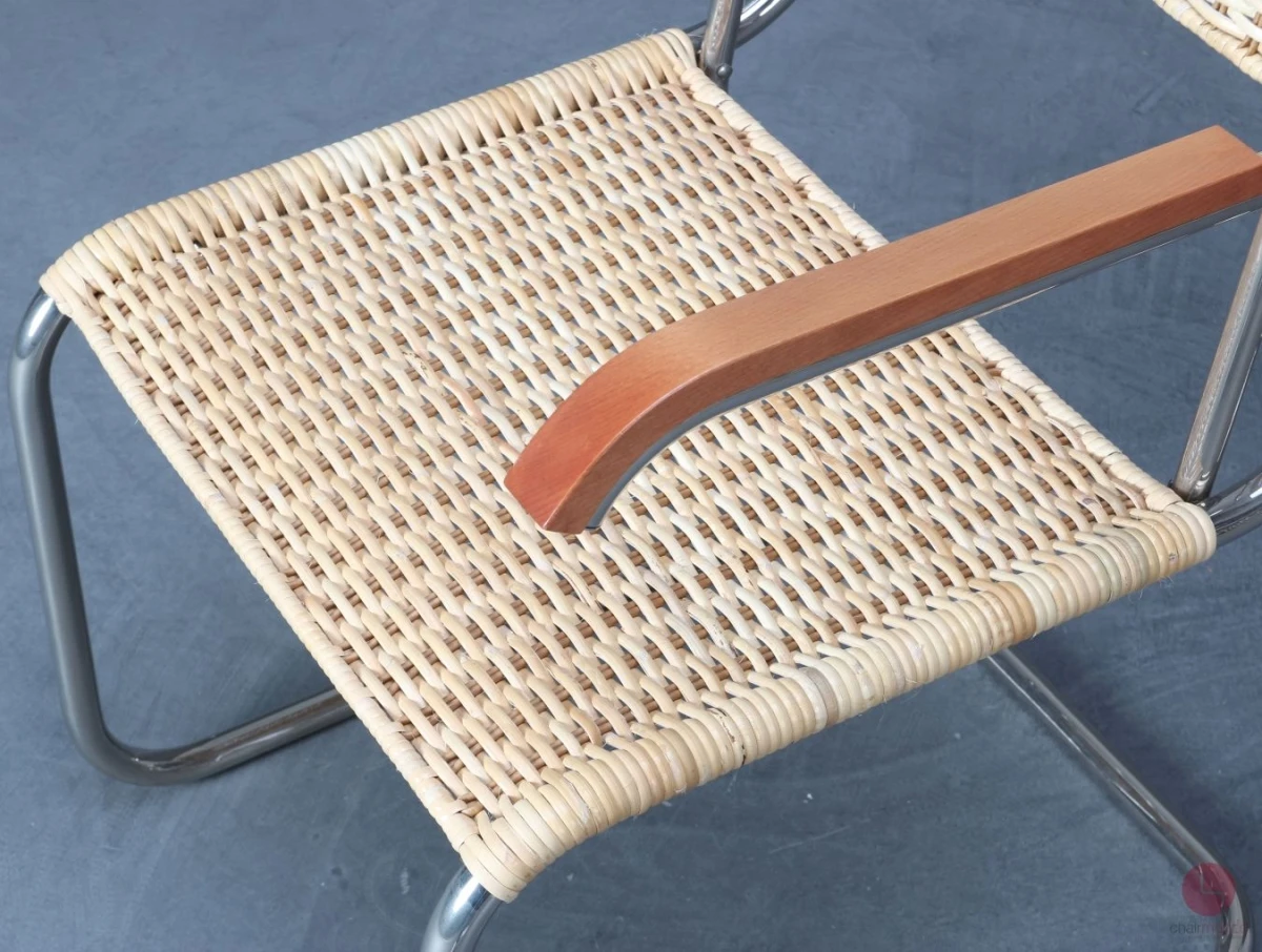Tecta D40 Freischwinger mit neuem Natur-Geflecht, gebraucht Tecta D40 Freischwinger mit neuem Natur-Geflecht, gebraucht