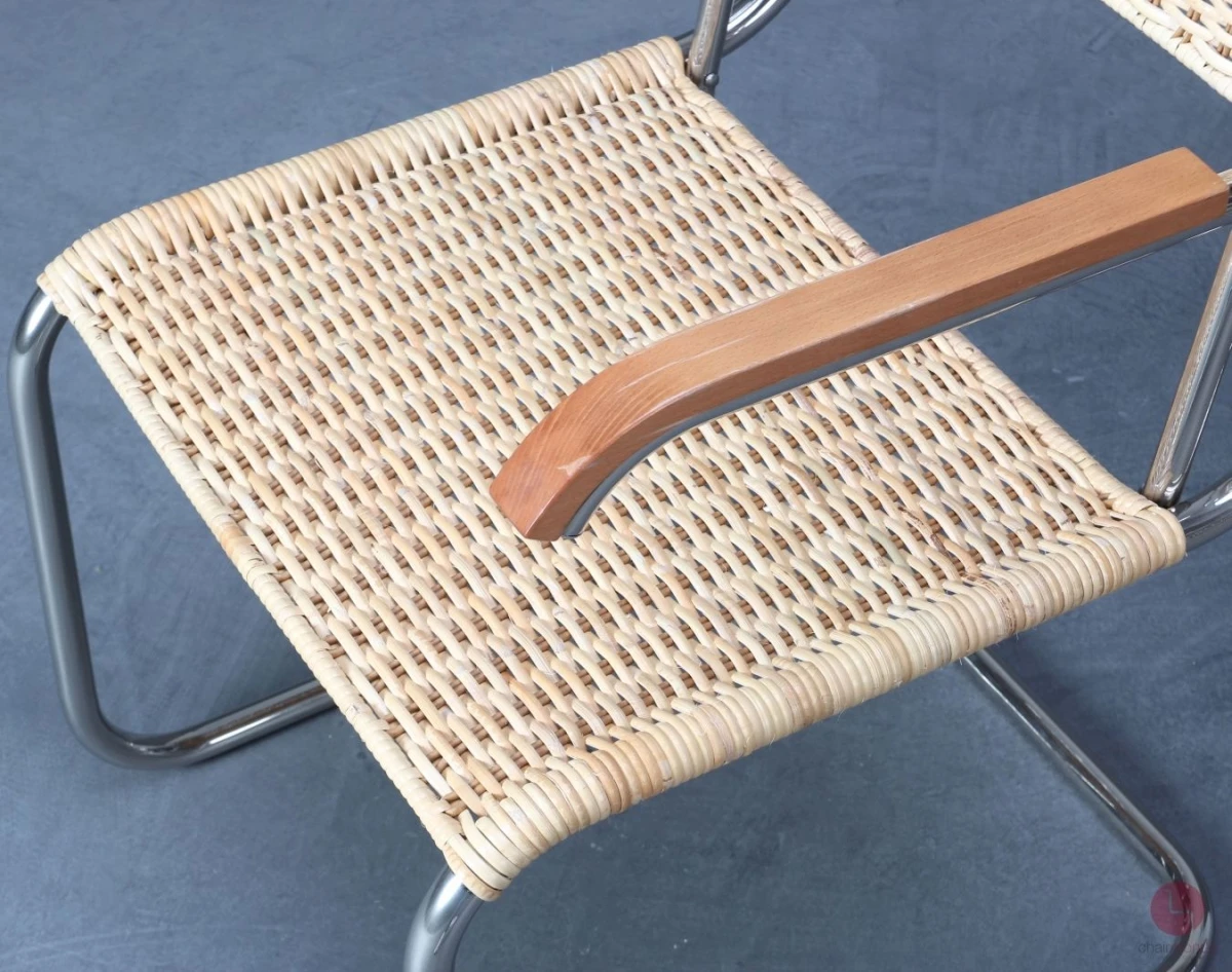 Tecta D40 Freischwinger mit neuem Natur-Geflecht, gebraucht Tecta D40 Freischwinger mit neuem Natur-Geflecht, gebraucht
