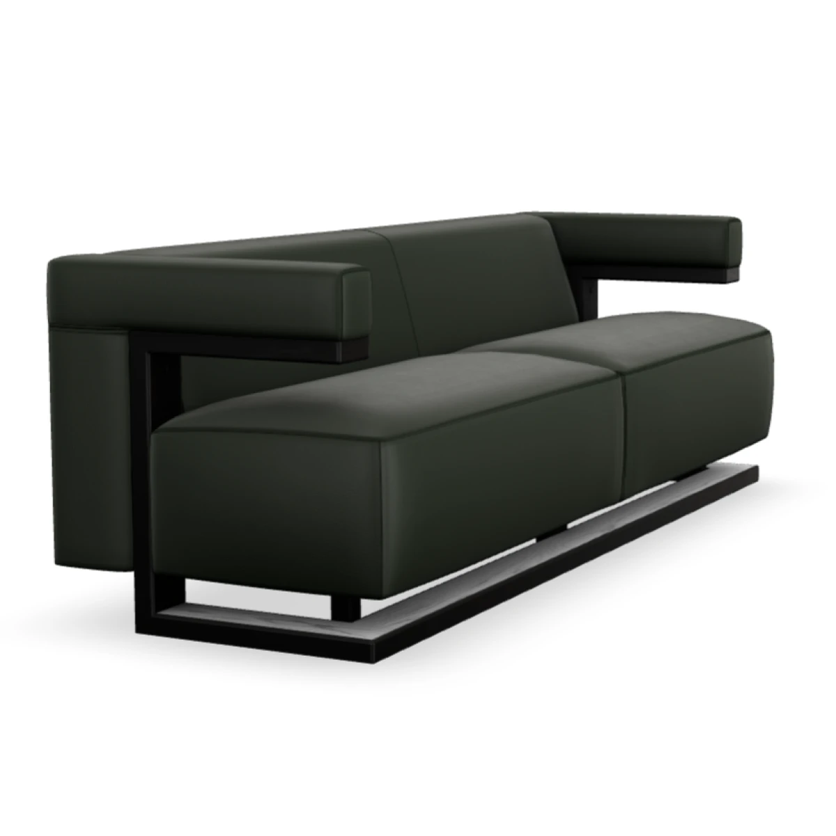 Tecta Dreisitzer Sofa F51-3 Bezug Leder oxfordgrün Gestell Esche schwarz lackiert Tecta Dreisitzer Sofa F51-3 Bezug Leder oxfordgrün Gestell Esche schwarz lackiert