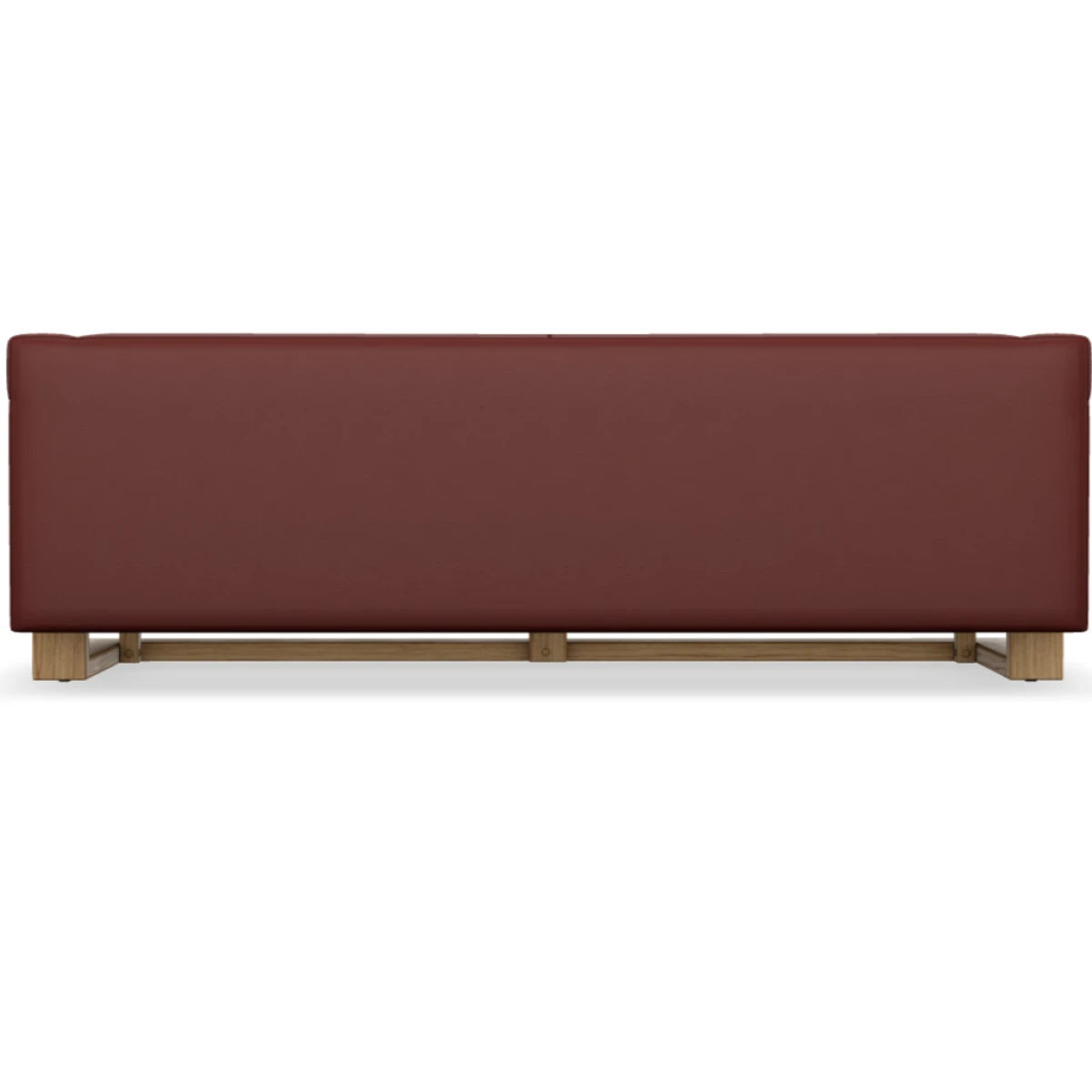 Tecta Dreisitzer Sofa F51-3 Bezug Leder oxidrot Gestell Eiche Rückansicht Tecta Dreisitzer Sofa F51-3 Bezug Leder oxidrot Gestell Eiche Rückansicht