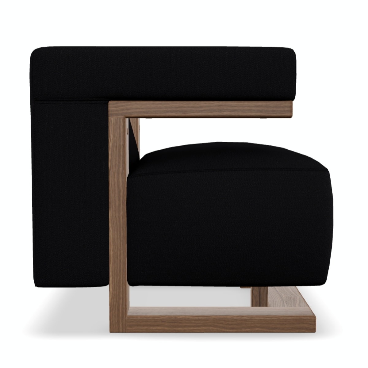 Tecta-F51-Gropius-Sessel-Nussbaum-Natur-Stoff-Arco-Rohi-Schwarz-Neuware-Seitenansicht