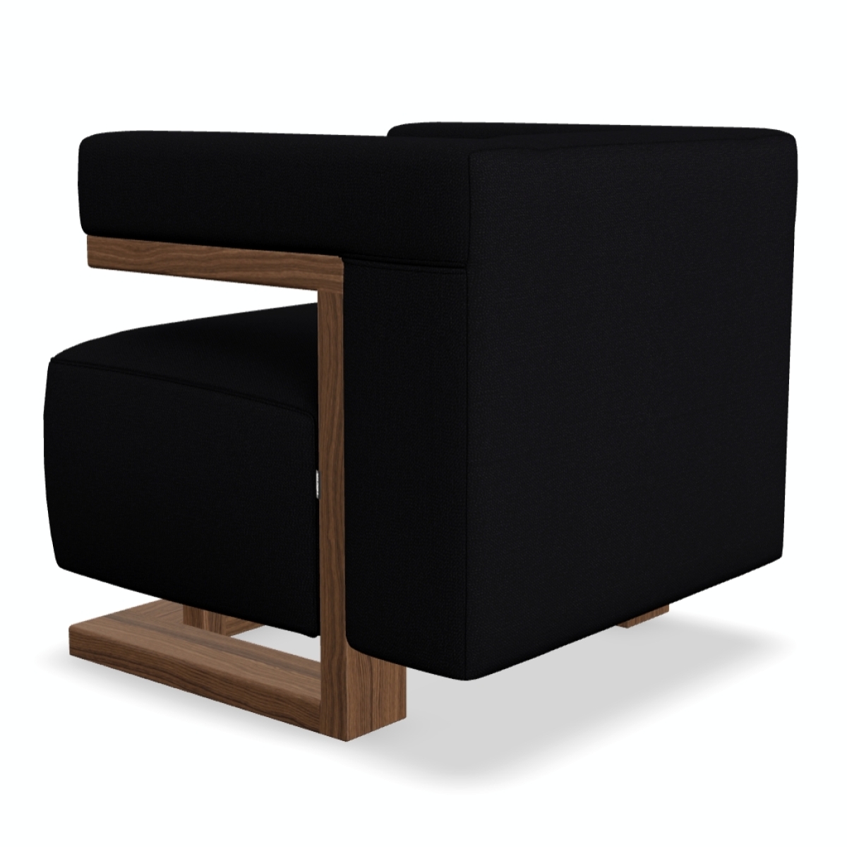 Tecta-F51-Gropius-Sessel-Nussbaum-Natur-Stoff-Arco-Rohi-Schwarz-Neuware-Rückansicht
