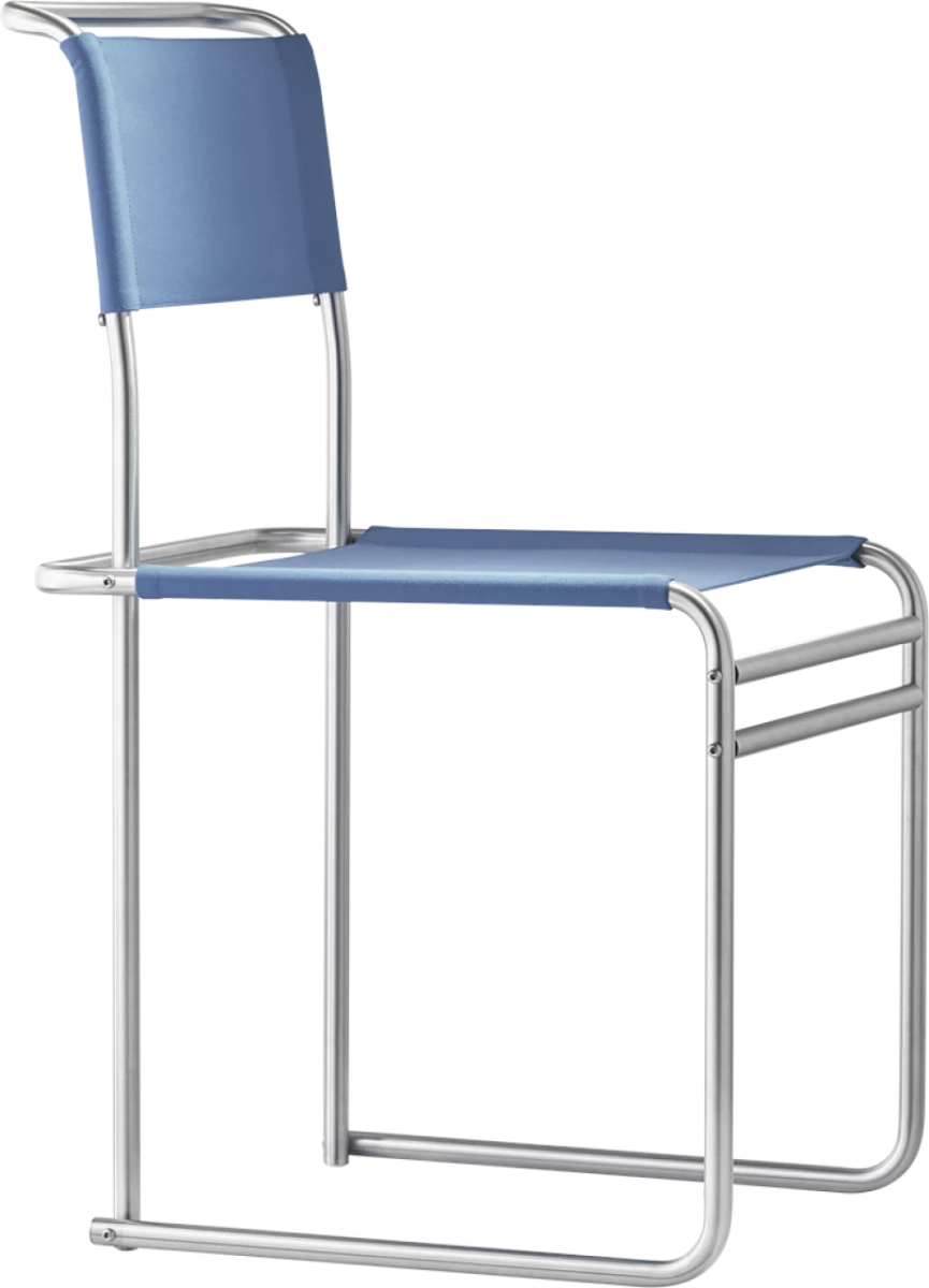 Tecta B40 Blau mit Chrom gestell Seitenansicht Tecta B40 Blau mit Chrom gestell Seitenansicht
