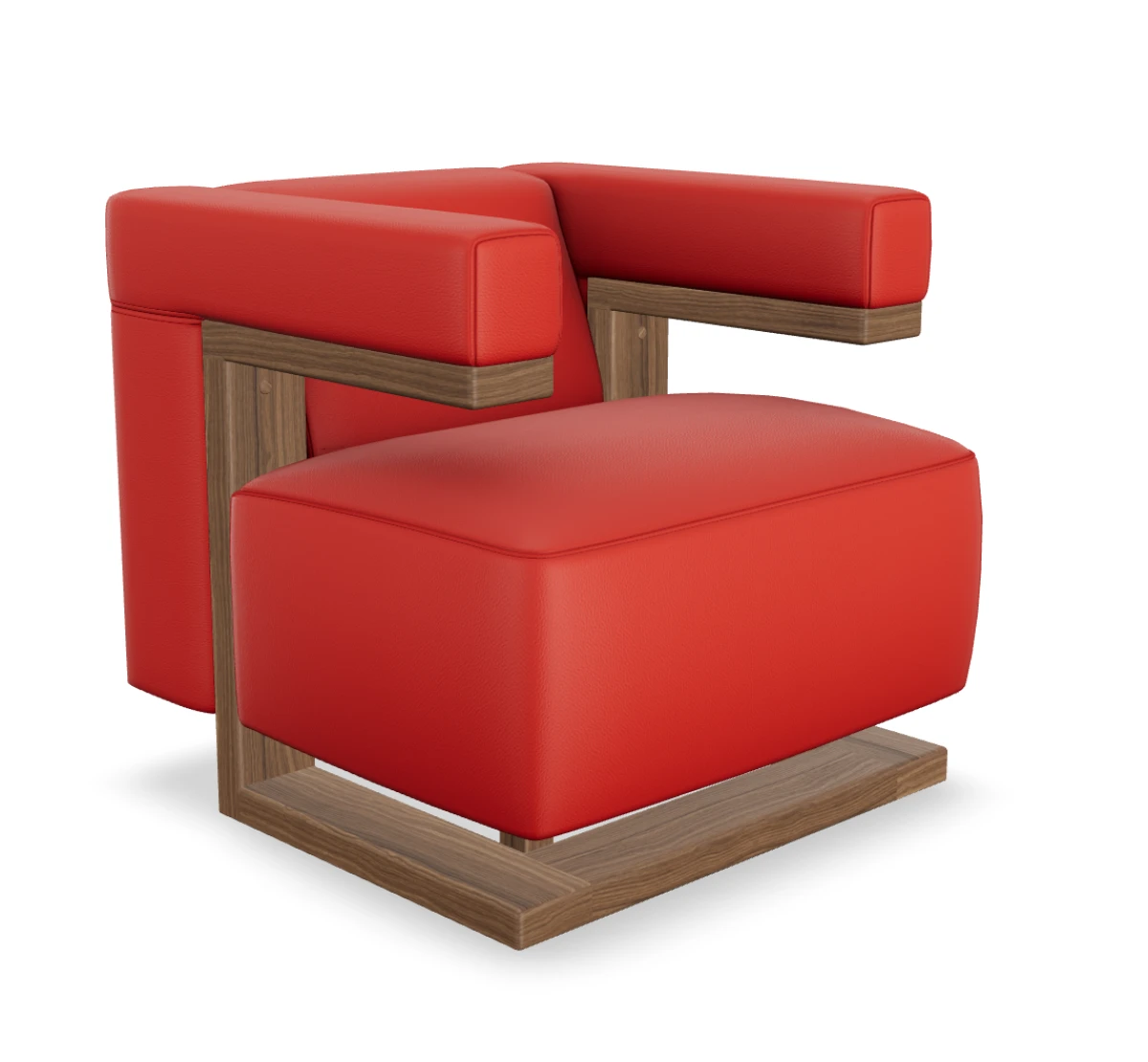 Tecta T51 in Rot und Nussbaum Gestell Tecta T51 in Rot und Nussbaum Gestell