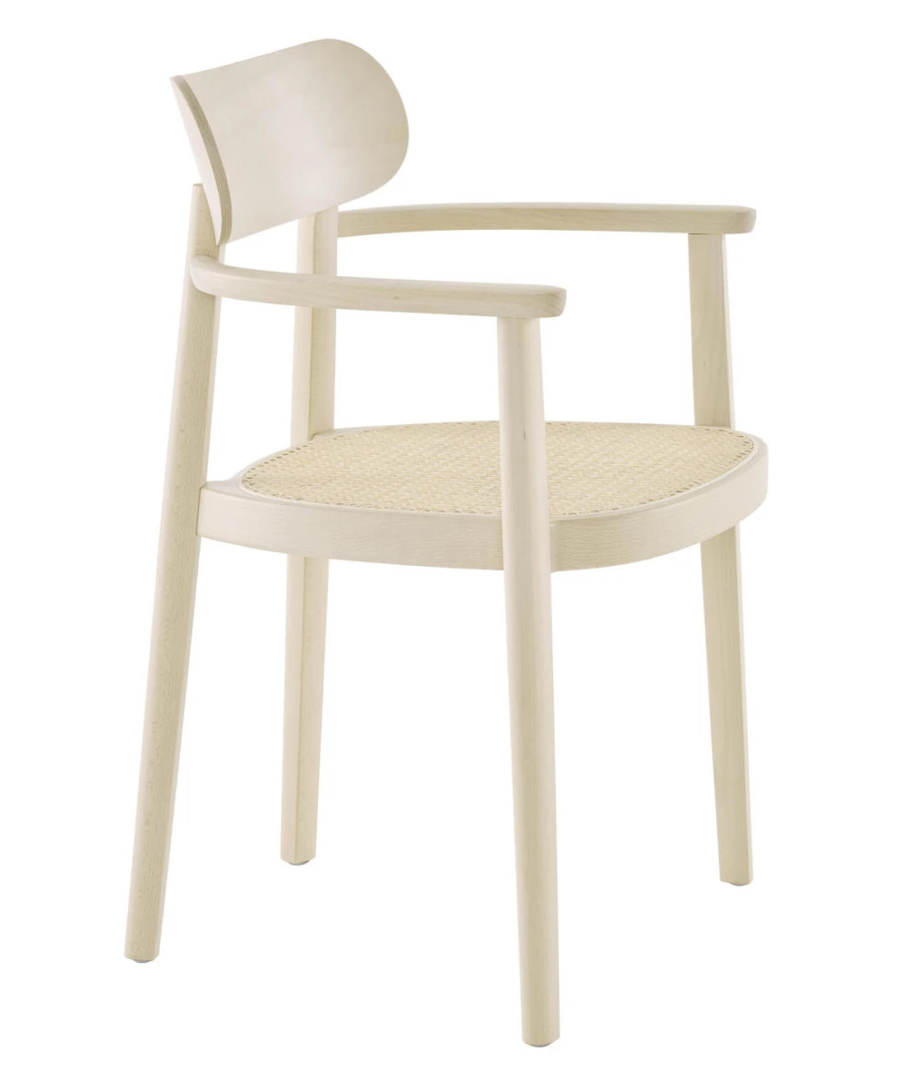 Thonet 118 FV Holzstuhl mit Geflecht und Stützgewebe