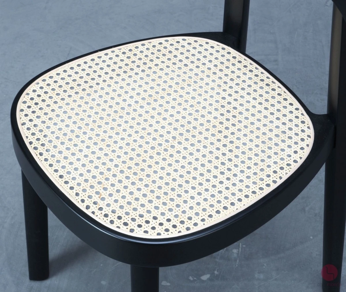 Thonet 118 Holzstuhl Schwarz mit Wiener Geflecht