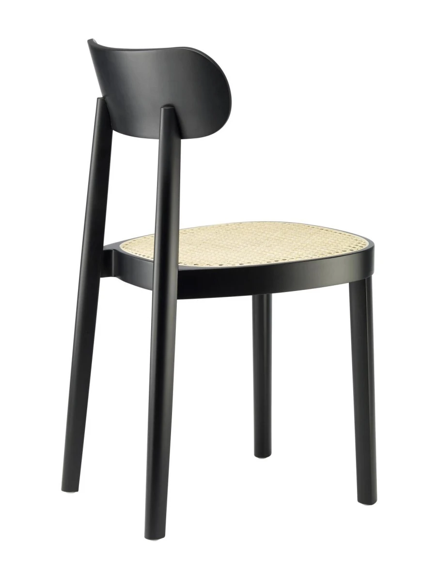 Thonet 118 Holzstuhl Schwarz mit Wiener Geflecht
