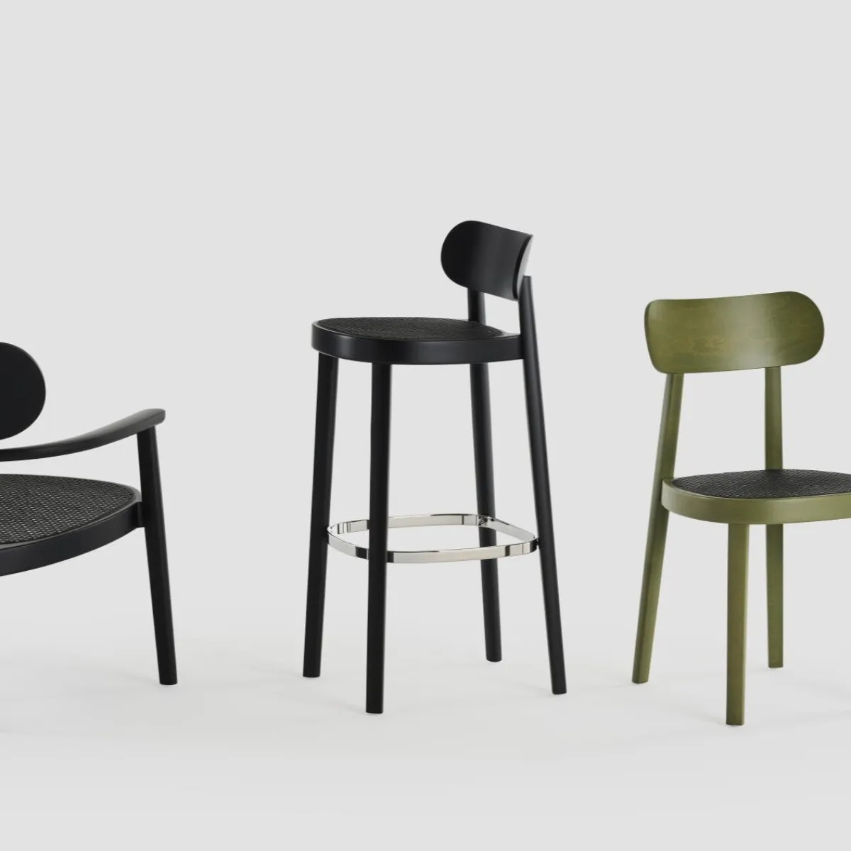 Thonet 118 H Dark Melange Buche schwarz gebeizt Interieur
