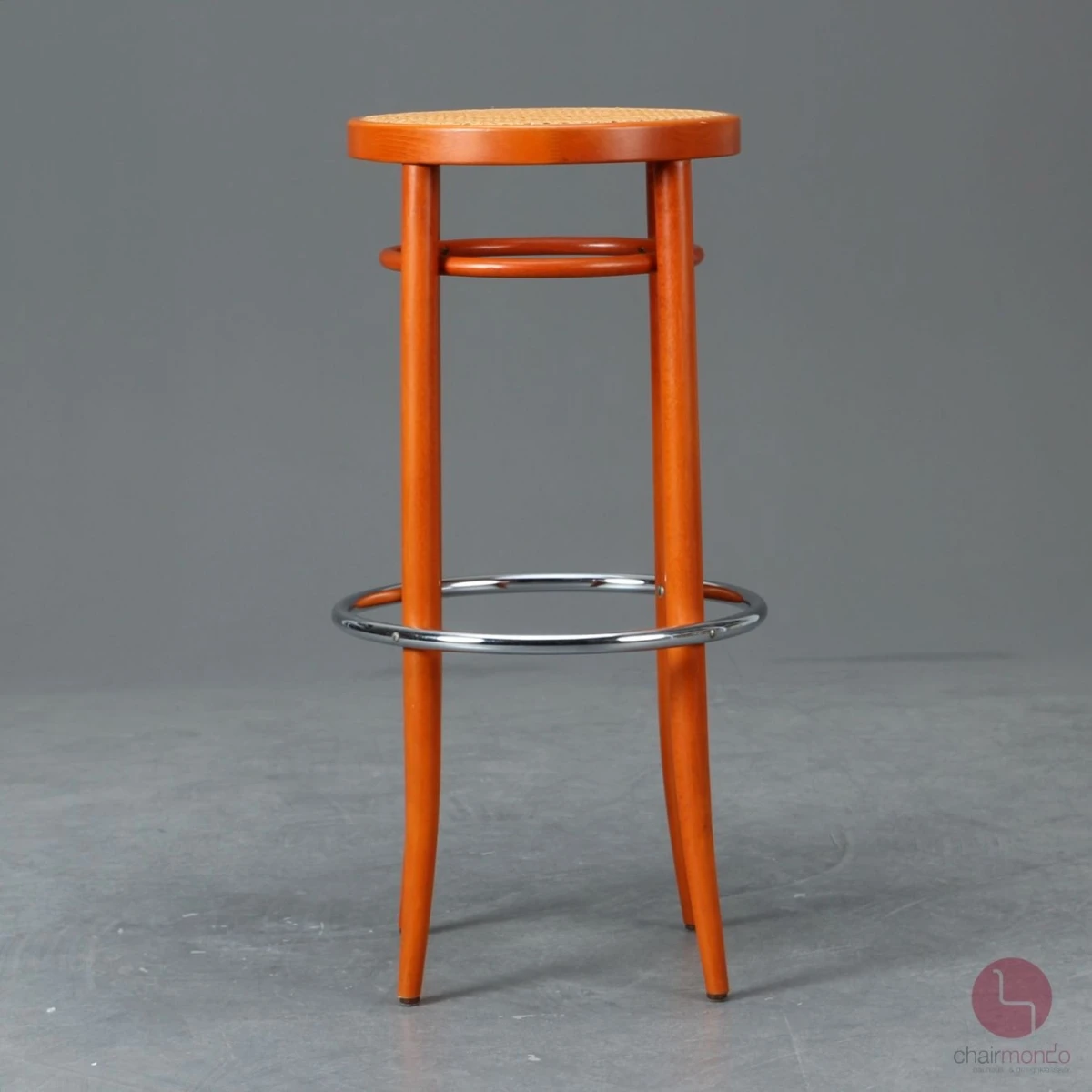 Thonet 204 RH Barhocker mit Geflecht Orange, gebraucht Thonet 204 RH Barhocker mit Geflecht Orange, gebraucht