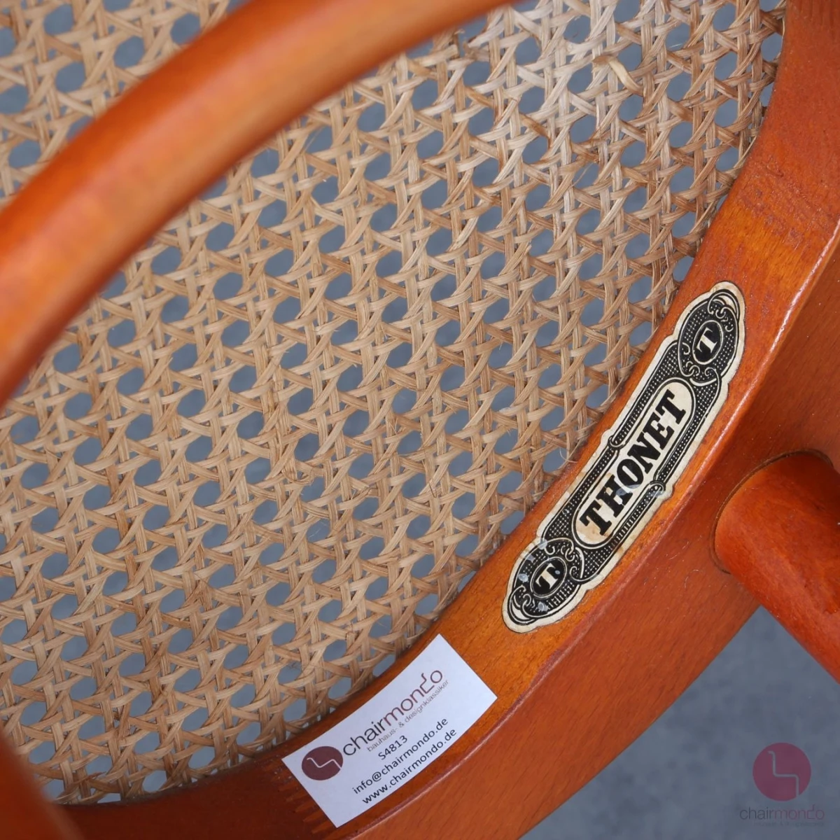 Thonet 204 RH Barhocker mit Geflecht Orange, gebraucht Thonet 204 RH Barhocker mit Geflecht Orange, gebraucht