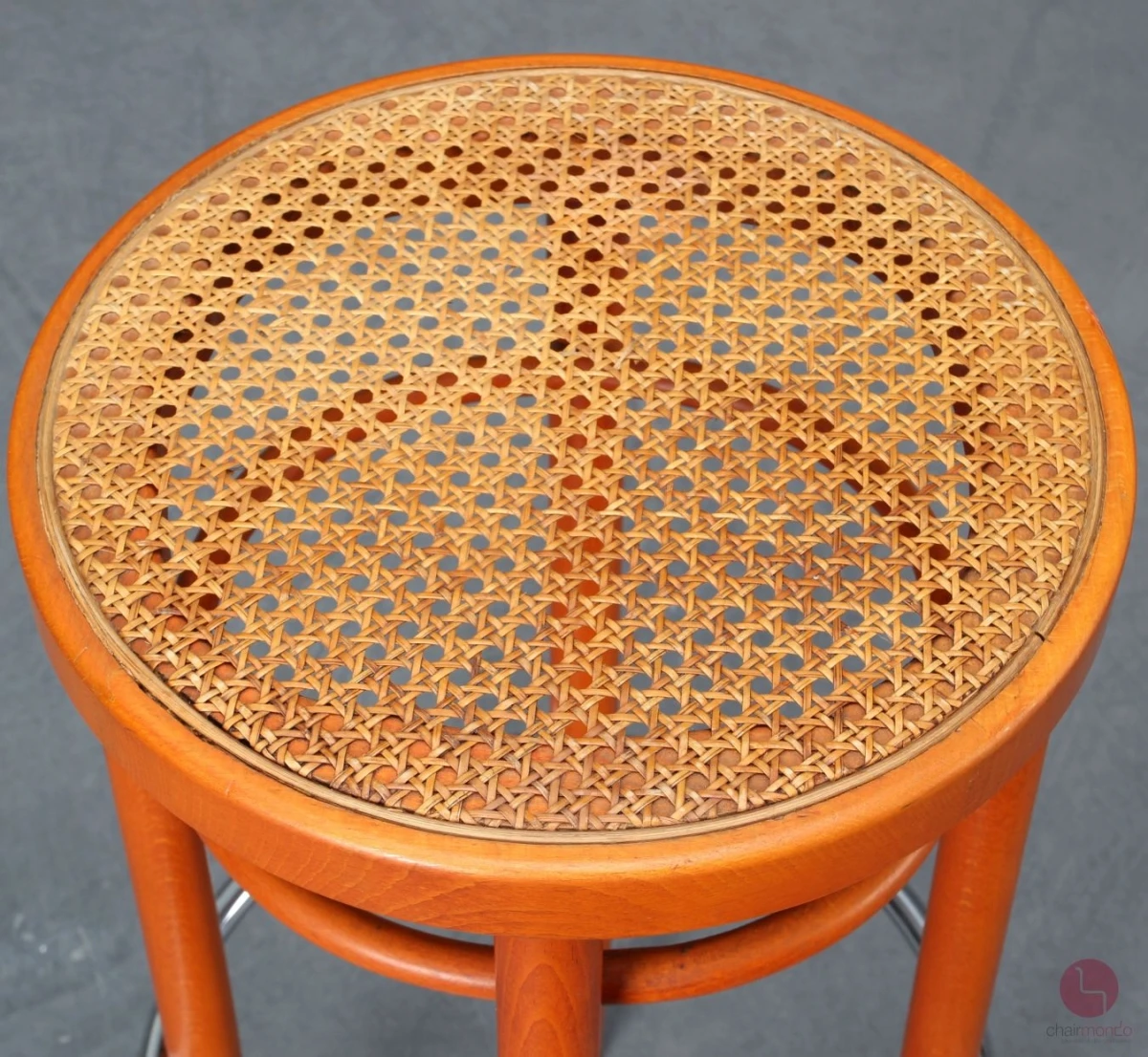 Thonet 204 RH Barhocker mit Geflecht Orange, gebraucht Thonet 204 RH Barhocker mit Geflecht Orange, gebraucht