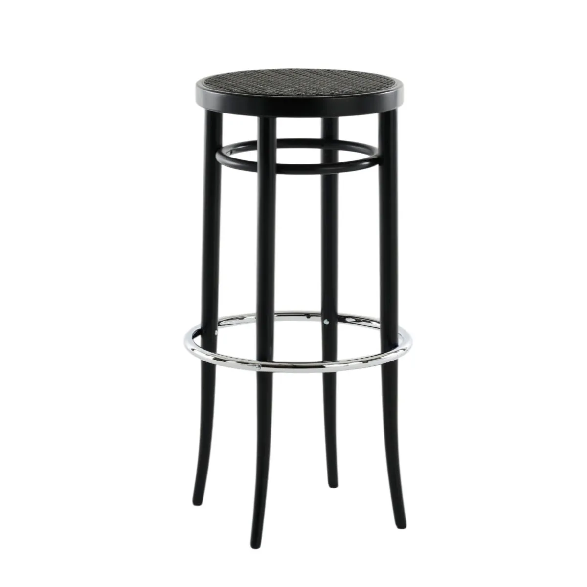 Thonet 204 RH Barhocker mit Dark Melange Geflecht