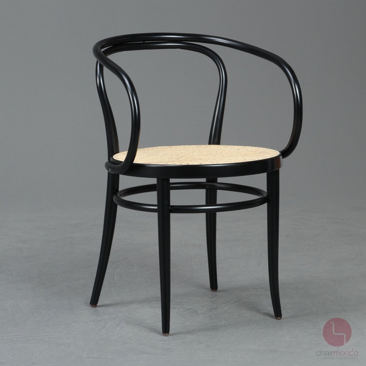 Thonet 209 Bugholzstuhl Schwarz mit Wiener Geflecht 1978 restauriert gebraucht