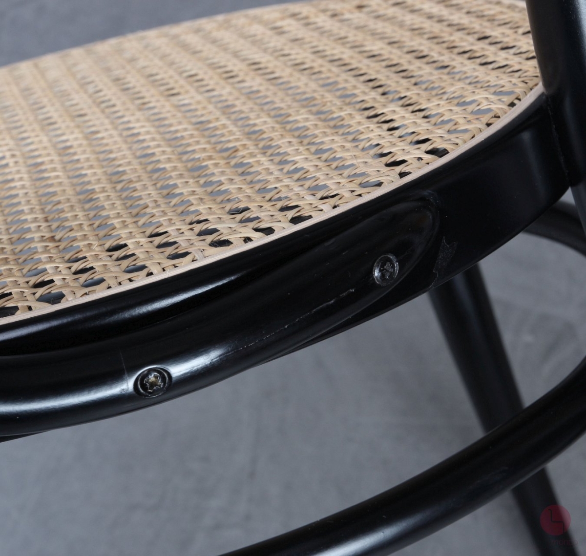 Thonet 209 Bugholzstuhl Schwarz mit Wiener Geflecht 1978 restauriert gebraucht