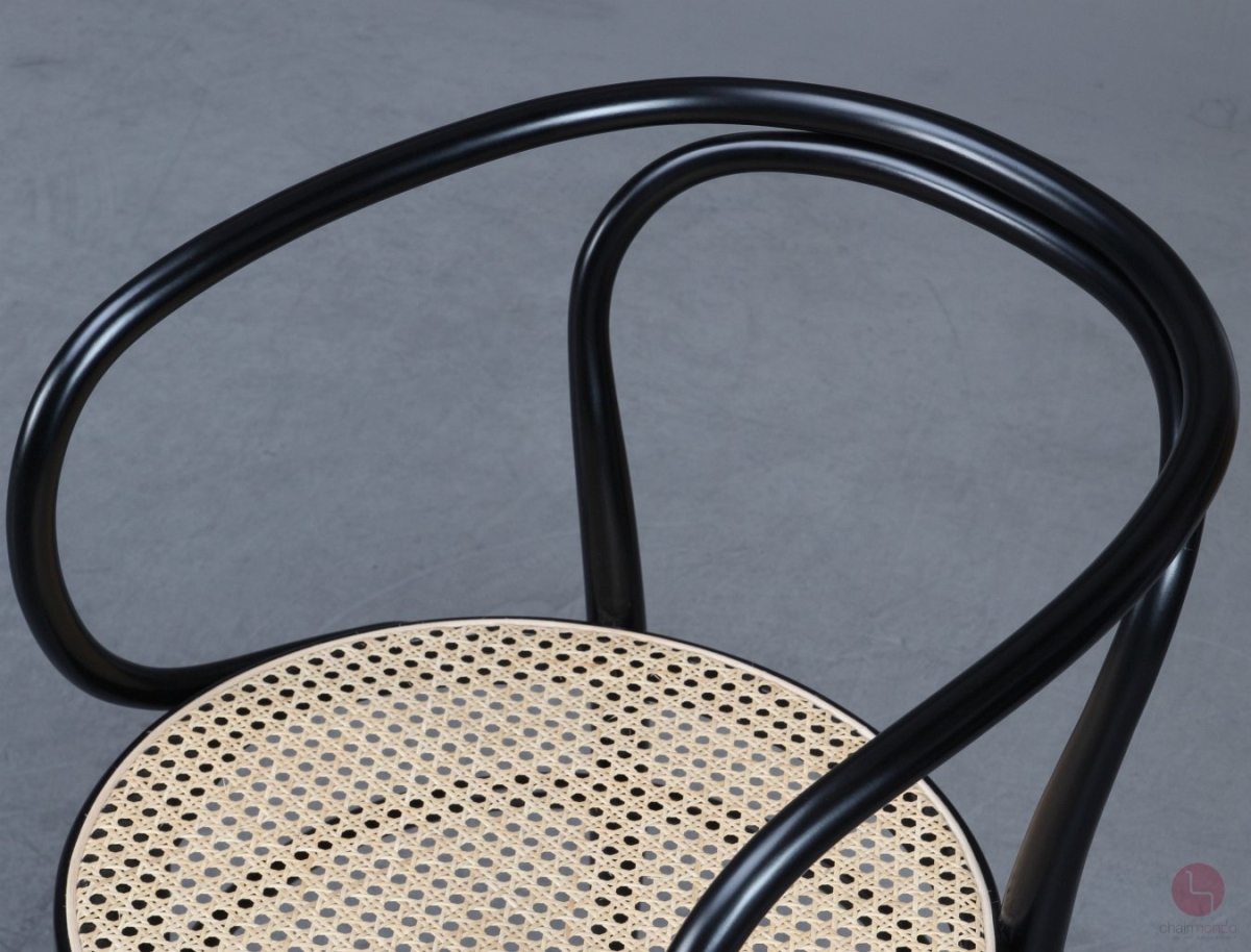 Thonet 209 Bugholzstuhl Schwarz mit Wiener Geflecht 1978 restauriert gebraucht