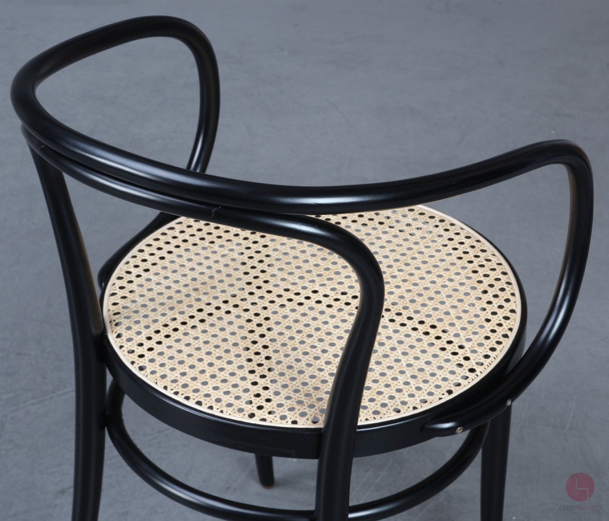 Thonet 209 Bugholzstuhl Schwarz mit Wiener Geflecht 1978 restauriert gebraucht