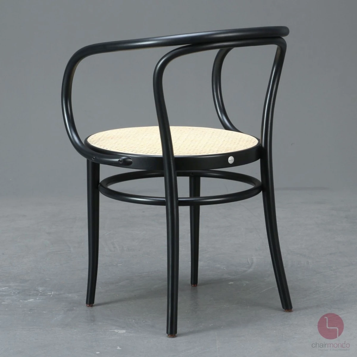 Thonet 209 Bugholzstuhl Schwarz mit neuem Geflecht + Stützgewebe Thonet 209 Bugholzstuhl Schwarz mit neuem Geflecht + Stützgewebe