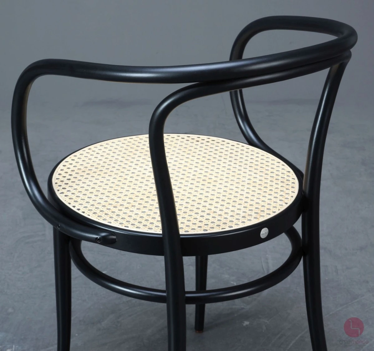 Thonet 209 Bugholzstuhl Schwarz mit neuem Geflecht + Stützgewebe Thonet 209 Bugholzstuhl Schwarz mit neuem Geflecht + Stützgewebe