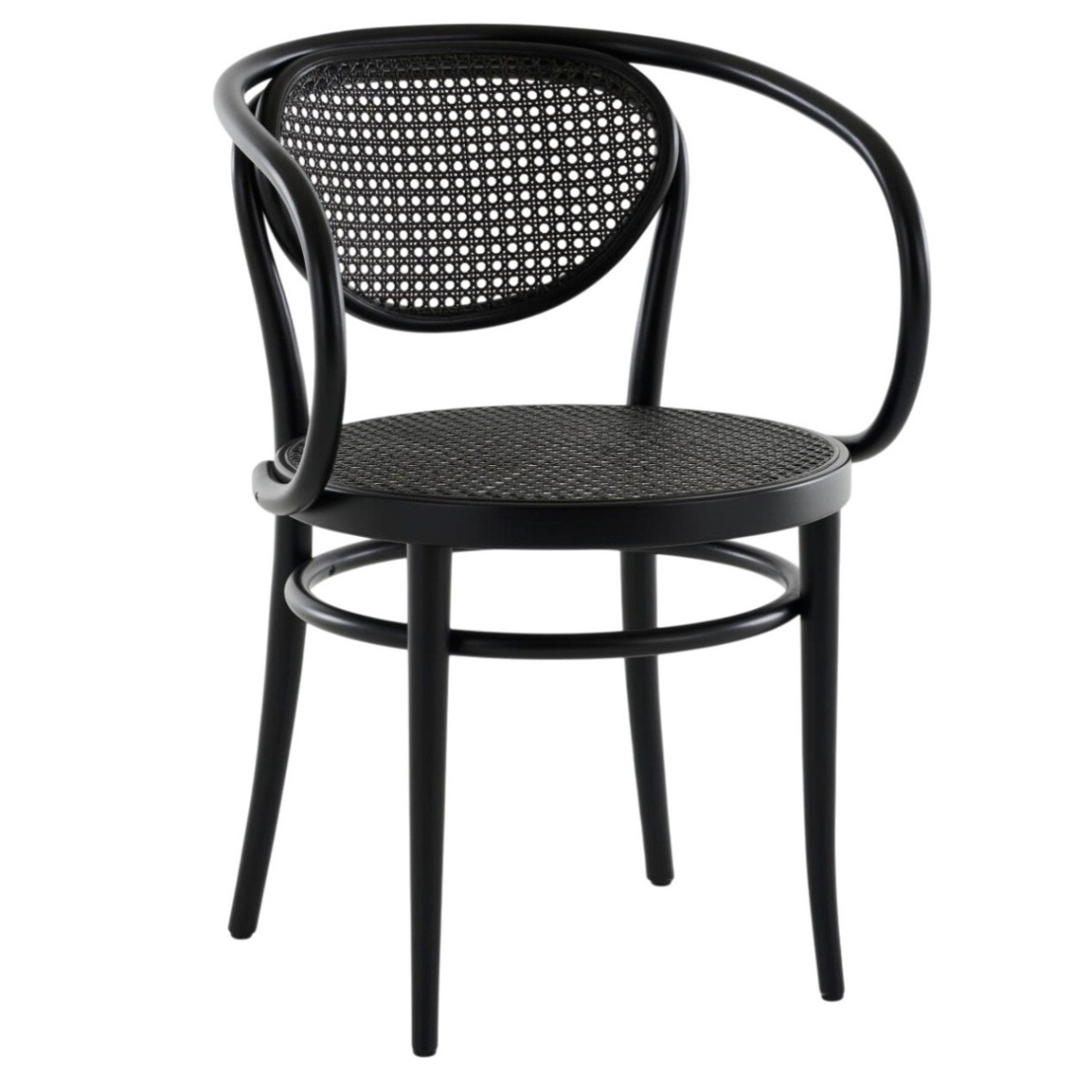 Thonet 210 R Dark Melange Geflecht, Buche schwarz gebeizt