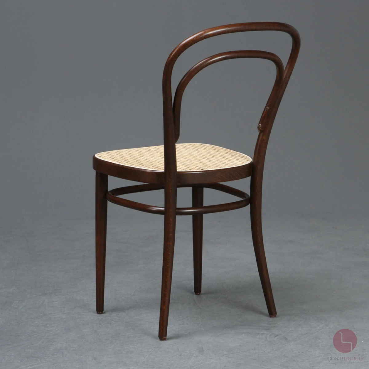 Thonet 214 Kaffeehaus Stuhl in Braun mit neuem Geflecht