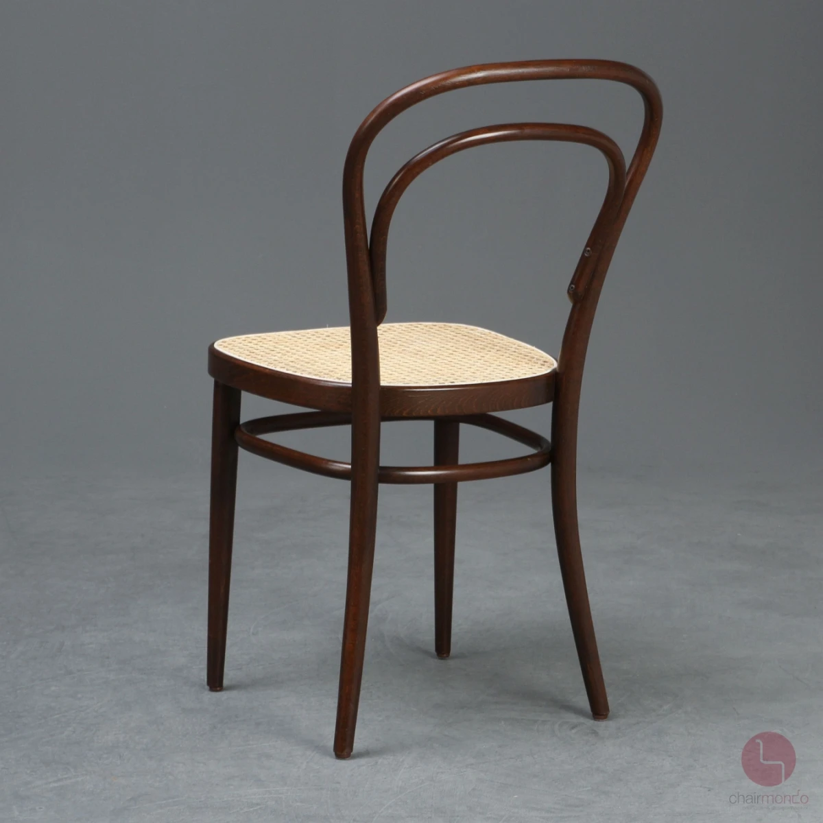 Thonet 214 Kaffeehaus Stuhl in Braun mit neuem Geflecht