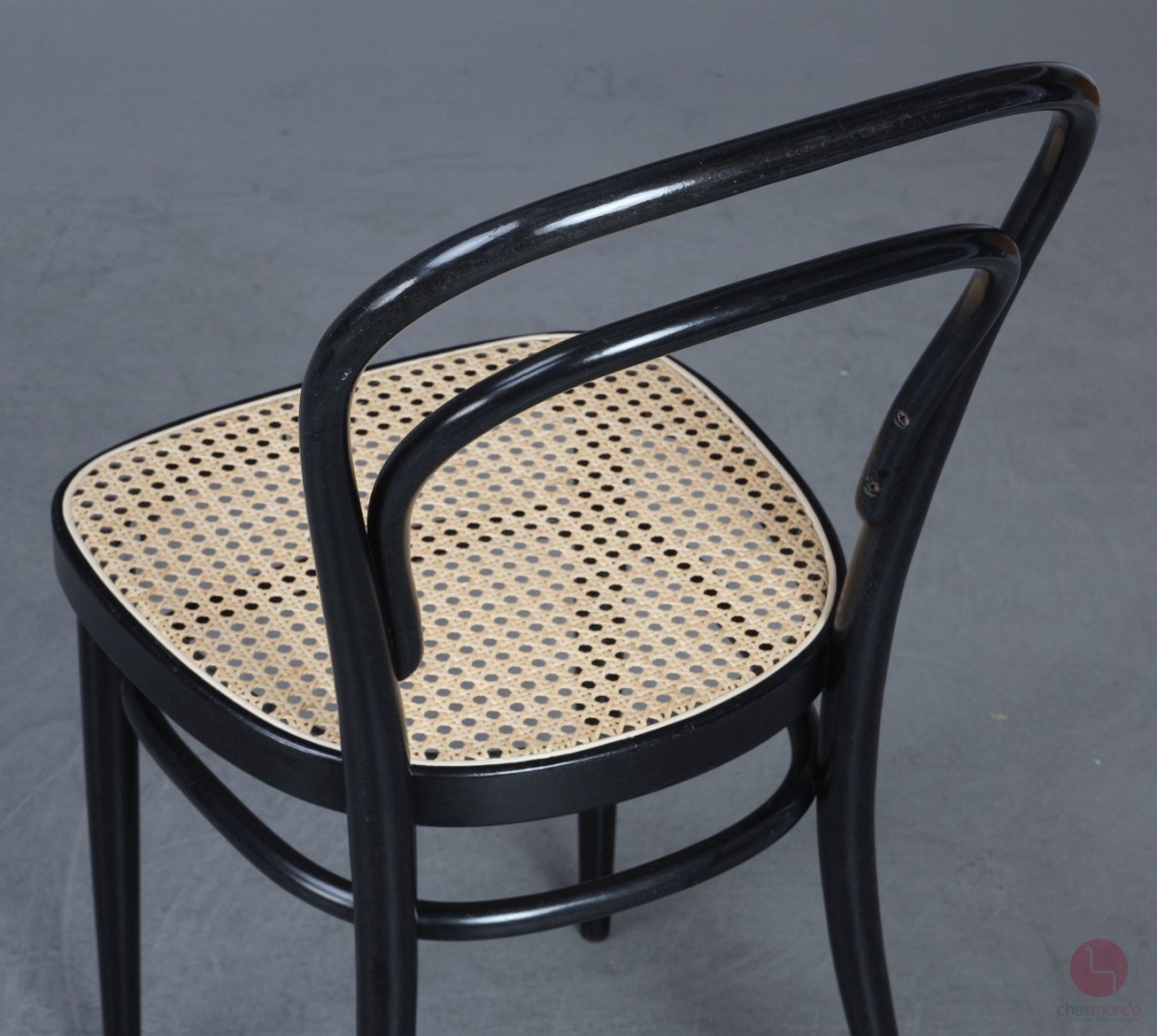 Thonet 214 Bugholz Stuhl Schwarz mit Wiener Geflecht gebraucht