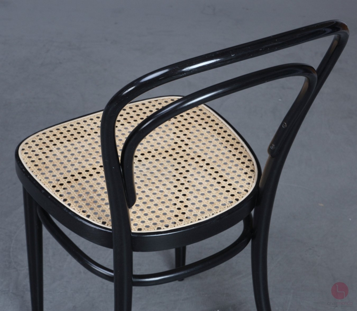 Thonet 214 Bugholz Stuhl Schwarz mit Wiener Geflecht gebraucht