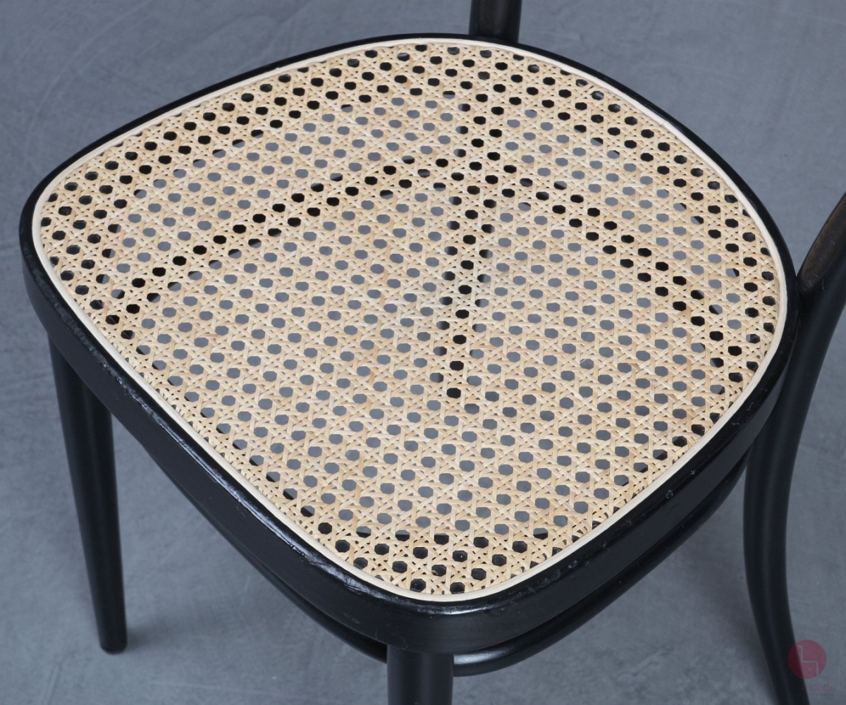 Thonet 214 Bugholz Stuhl Schwarz mit Wiener Geflecht gebraucht