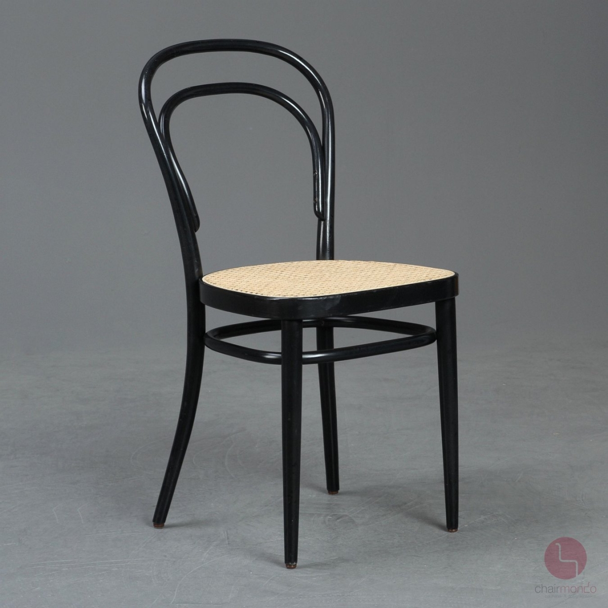 Thonet 214 Bugholz Stuhl Schwarz mit Wiener Geflecht gebraucht