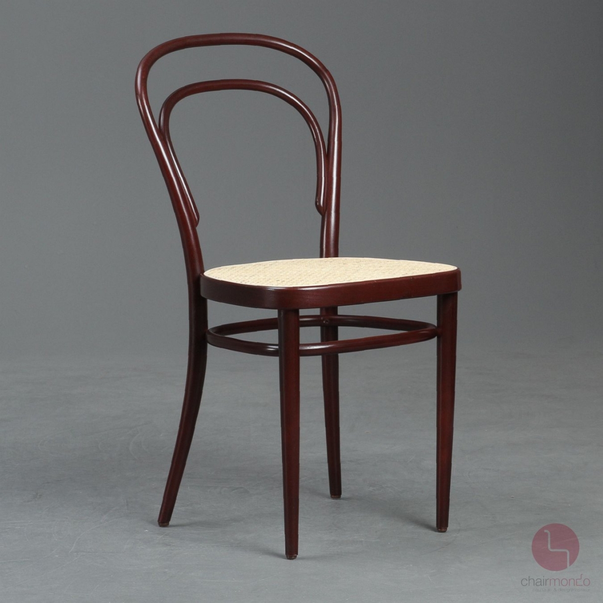 Thonet 214 Bugholz Stuhl Schwarzrot mit neuem Geflecht gebraucht