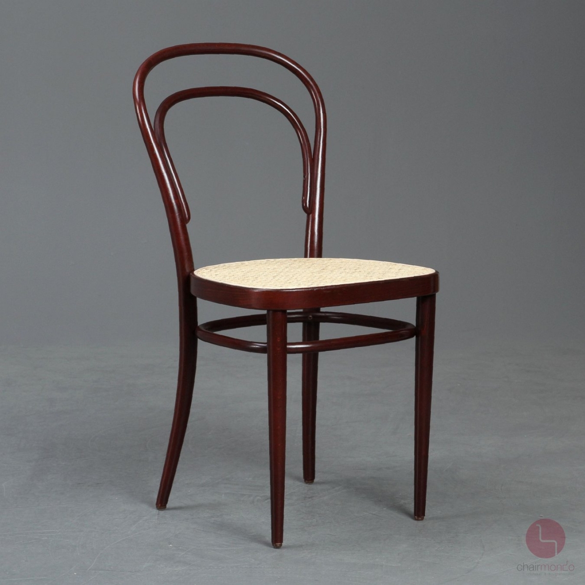 Thonet 214 Bugholz Stuhl Schwarzrot mit neuem Geflecht gebraucht