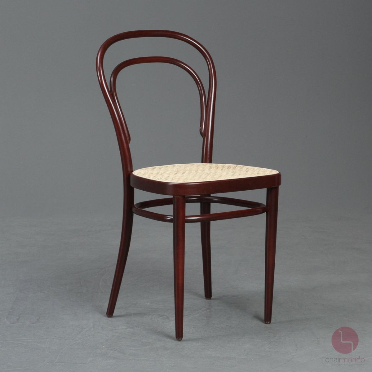 Thonet 214 Bugholz Stuhl Schwarzrot mit neuem Geflecht gebraucht
