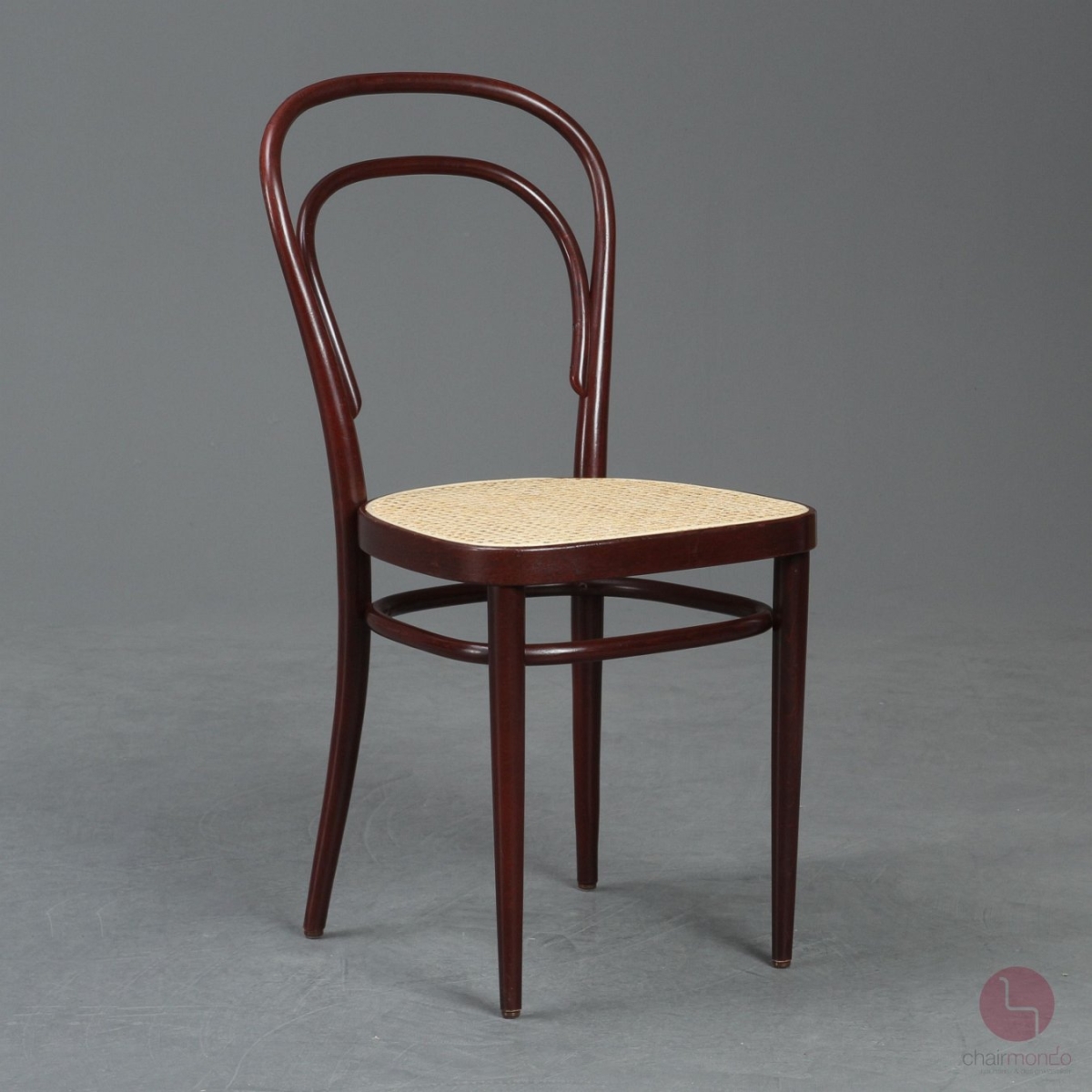 Thonet 214 Bugholz Stuhl Schwarzrot mit neuem Geflecht gebraucht