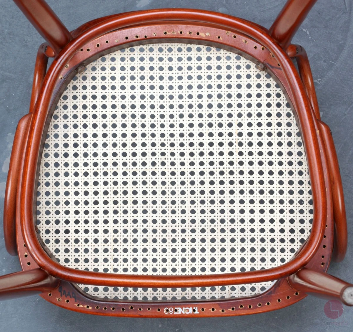 Thonet 214 F Bugholzstuhl Mahagoni mit Geflecht gebraucht