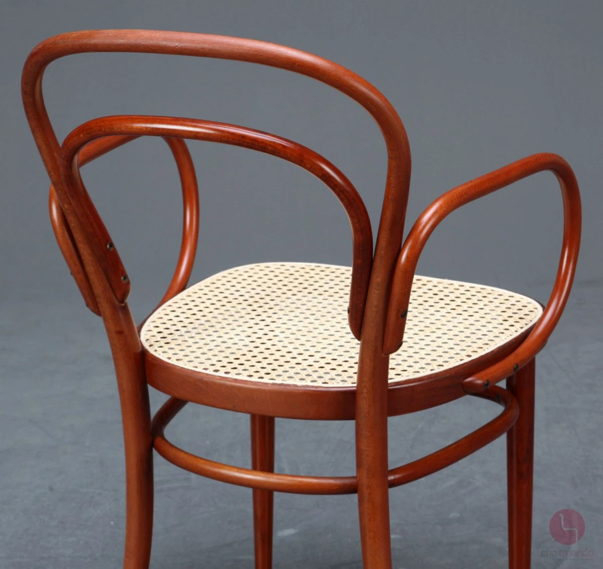 Thonet 214 F Bugholzstuhl Mahagoni mit Geflecht gebraucht