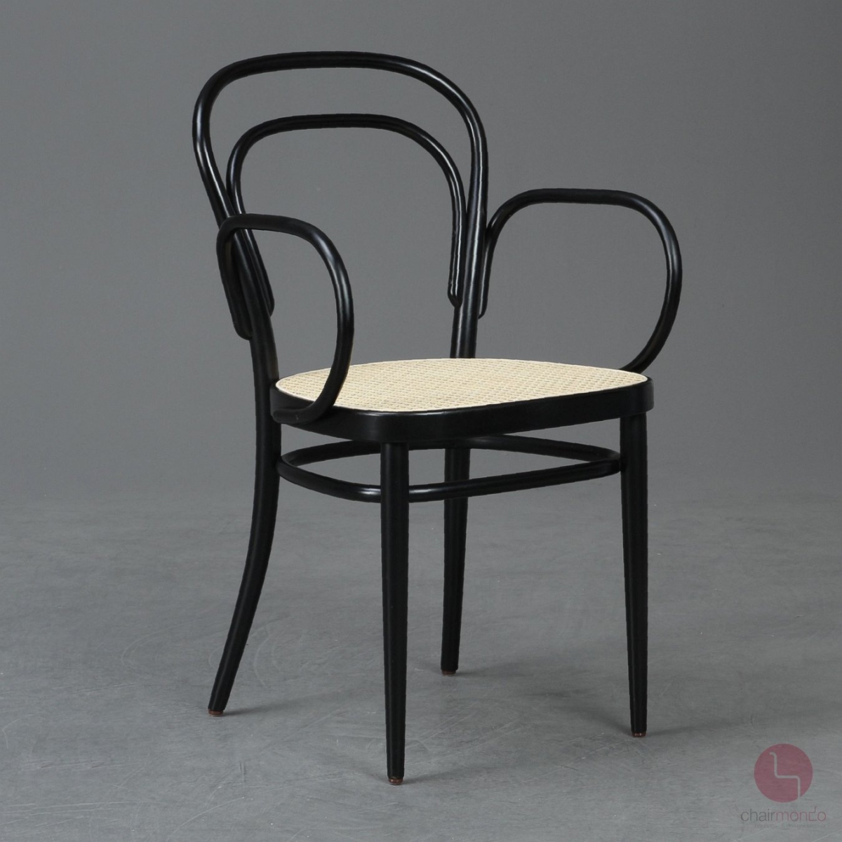 Thonet 214 F Kaffeehausstuhl Schwarz mit Wiener Geflecht gebraucht