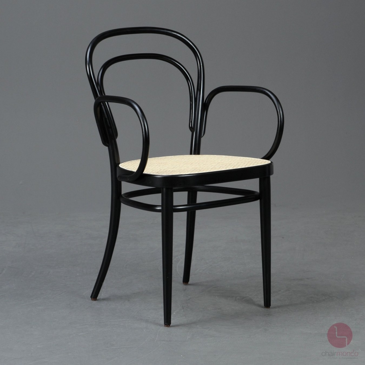Thonet 214 F Kaffeehausstuhl Schwarz mit Wiener Geflecht gebraucht