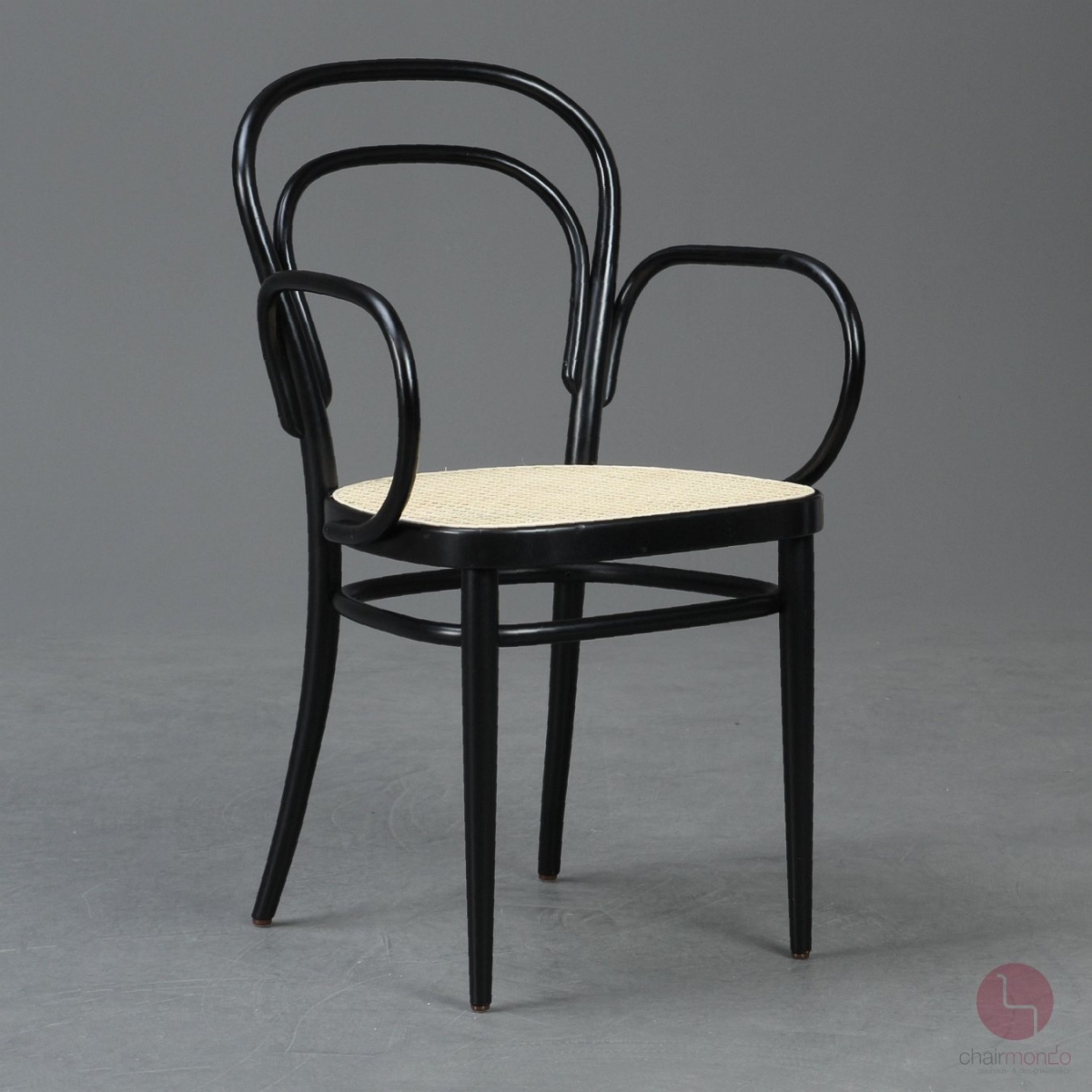 Thonet 214 F Kaffeehausstuhl Schwarz mit Wiener Geflecht gebraucht