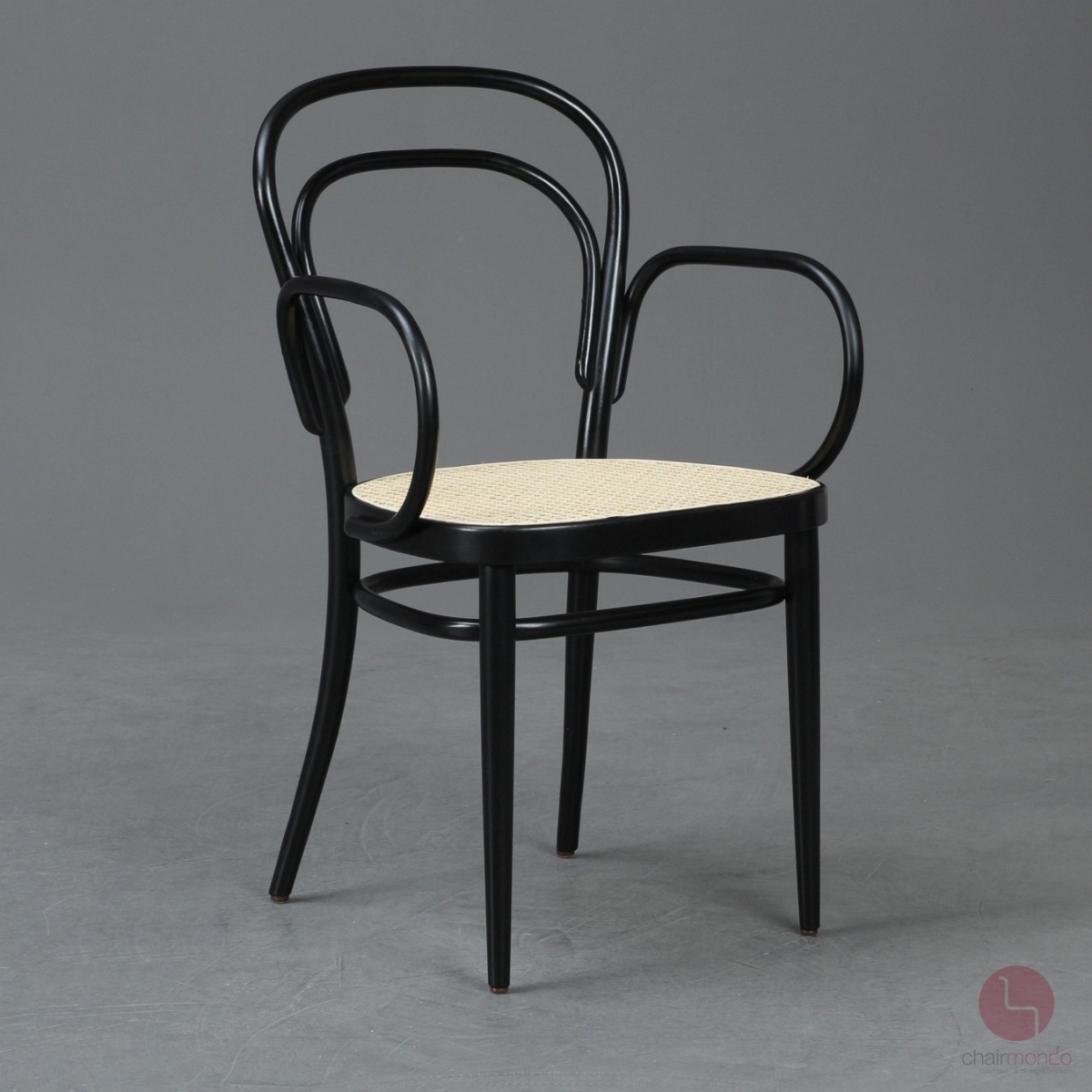 Thonet 214 F Kaffeehausstuhl Schwarz mit Wiener Geflecht gebraucht