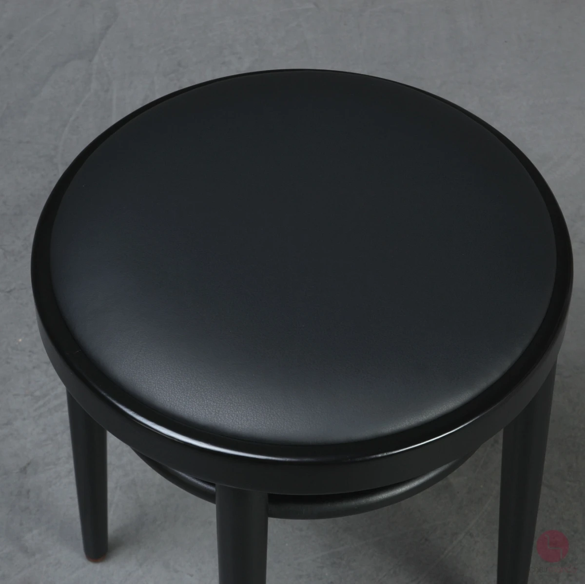 Thonet 214 PH Hocker mit neuem Leder schwarz