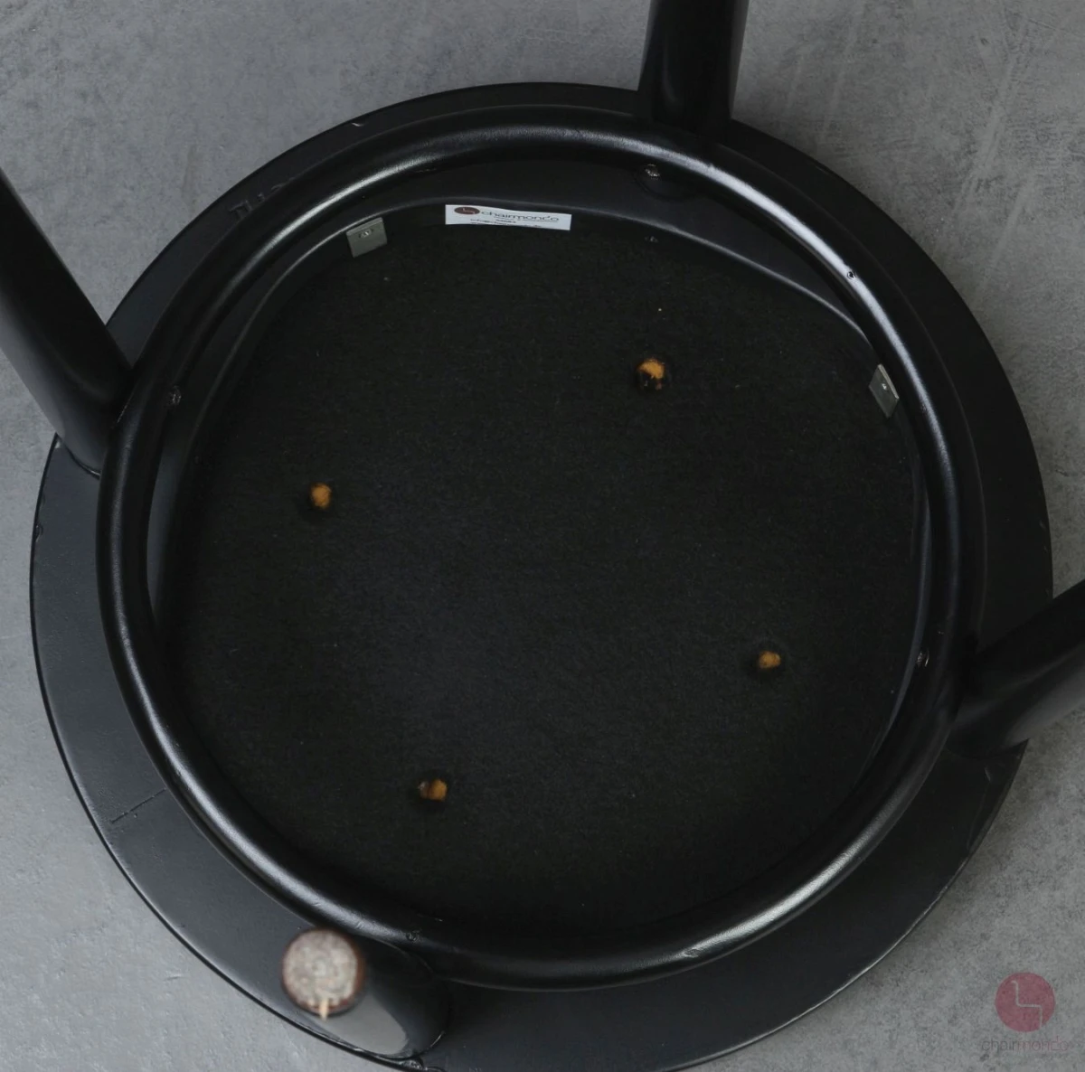 Thonet 214 PH Hocker mit neuem Leder schwarz