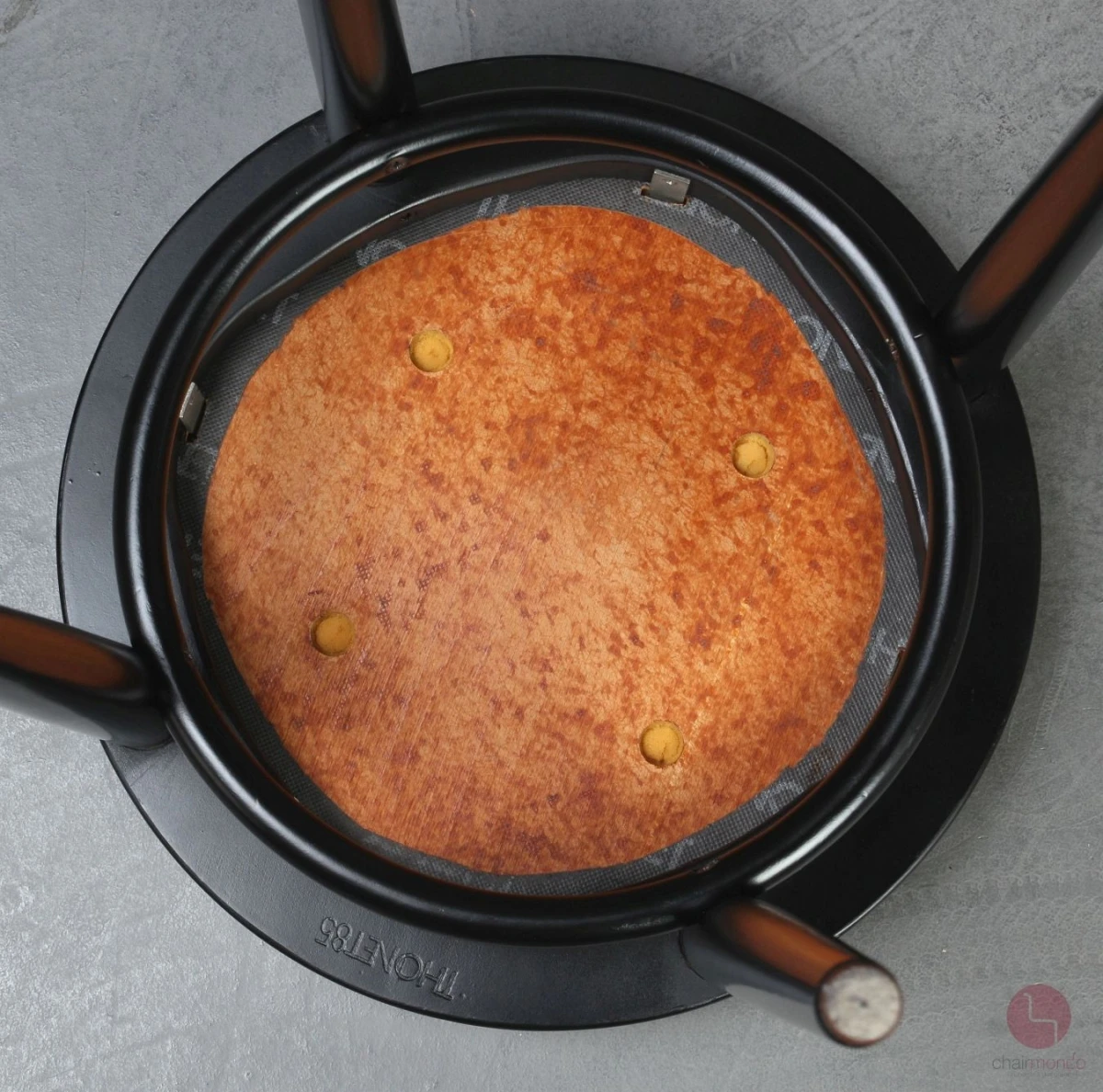 Thonet 214 PH Hocker mit neuem Leder schwarz